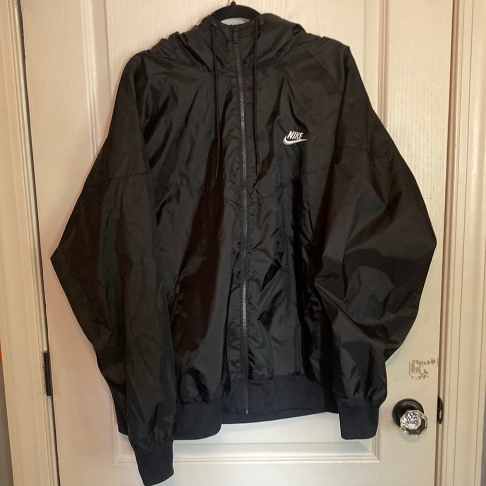 Black Nike windbreaker zip up hoodie (size XXL)